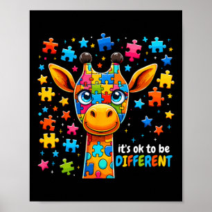 Affiche Girafe Sensibilisation à l'autisme Il est ok d'êtr