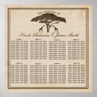 Girafes de safari africain & disposition de sièges