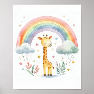 Affiche Giraffe à l'aquarelle