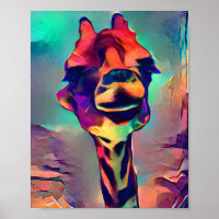 Giraffe Abstraite colorée