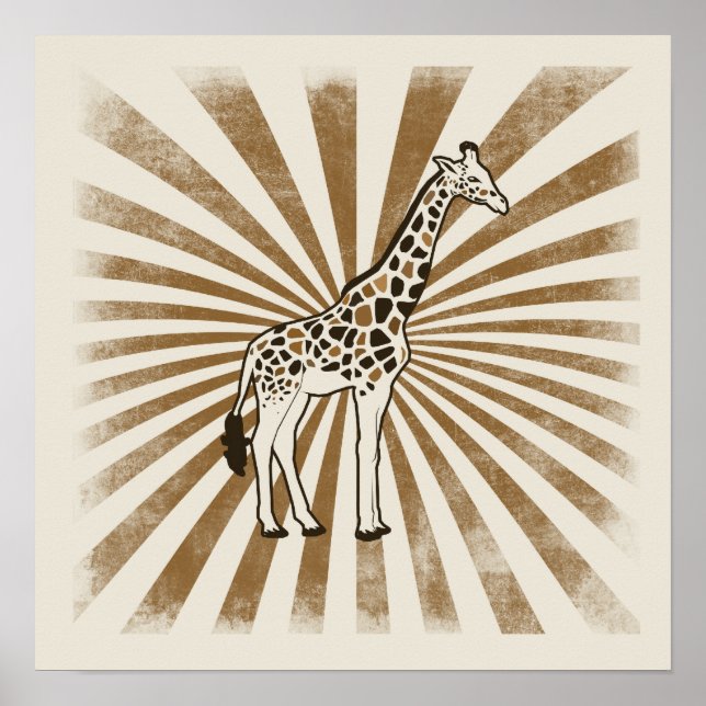 Affiche Giraffe africaine Art original (Devant)