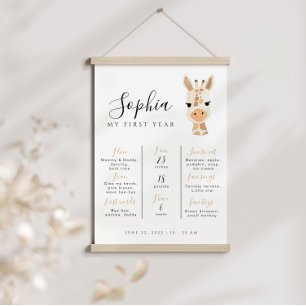 Affiche Giraffe Anniversaire Jalon modifiable