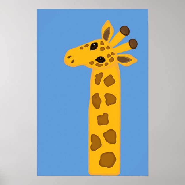 Affiche Giraffe Bébé Primitive Cute Simple Safari Animal S (Devant)