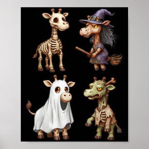 Affiche Giraffe Boo Zombie sorcière Halloween femmes costu