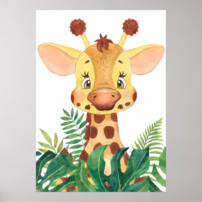 Affiche Giraffe Calf, Baby Jungle Animals, Safari Animal (Devant)