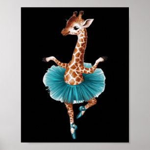 Affiche Giraffe Cute Dans Un Tutu Dansant Comme Ballerina