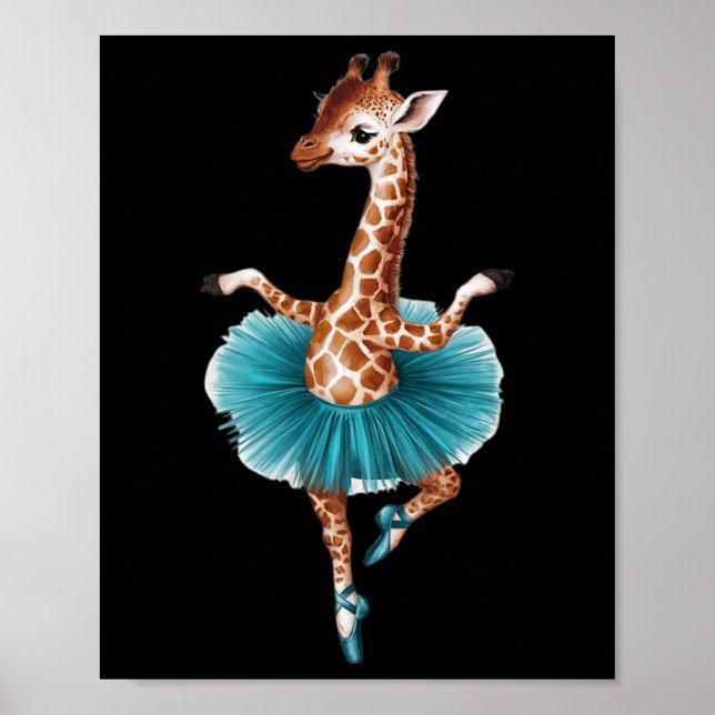 Affiche Giraffe Cute Dans Un Tutu Dansant Comme Ballerina (Devant)
