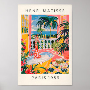 Affiche Giraffe Dans La Baignoire Inspiré De Matisse Art, 