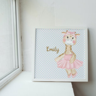 Affiche Giraffe de Ballerina Whimsical