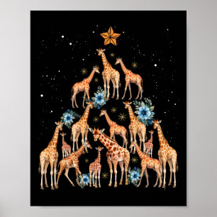 Affiche Giraffe de Noël Amateurs de girafe Noël Noël Ho