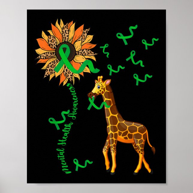 Affiche Giraffe de sensibilisation à la santé mentale tena (Devant)