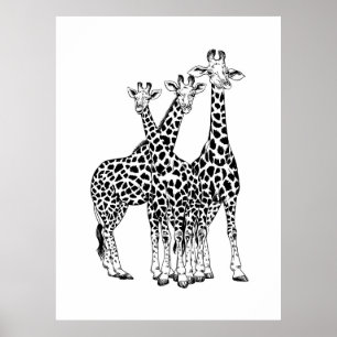 Affiche Giraffe family