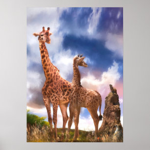 Affiche Giraffe Family MOMMY ÉTAIS-JE JAMAIS SI PETIT ?