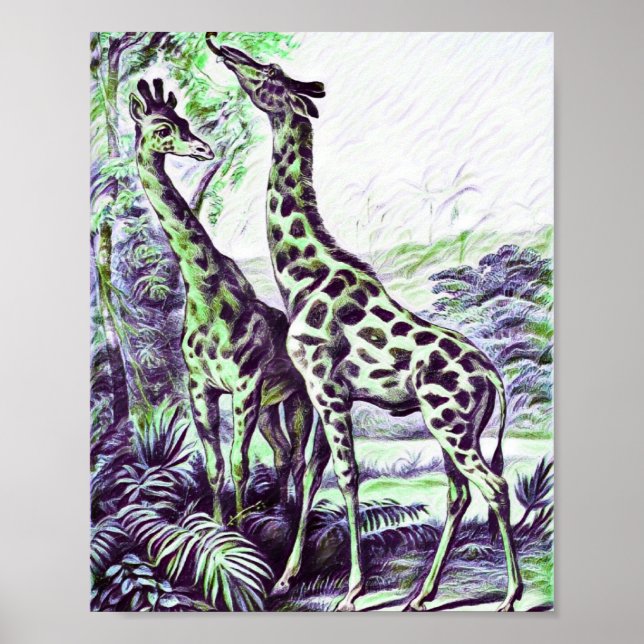Affiche Giraffe forestière (Devant)