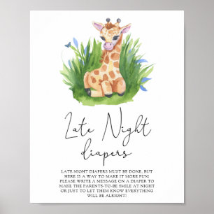 Affiche Giraffe \ Jeu de couches de nuit