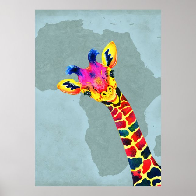 Affiche Giraffe Lover Baby Giraffe Peekaboo (Devant)