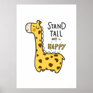 Affiche Giraffe Lover Giraffe Stand Haut