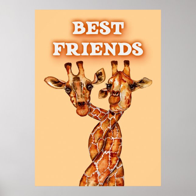 Affiche Giraffe Lover Giraffes Afrique Meilleurs amis (Devant)