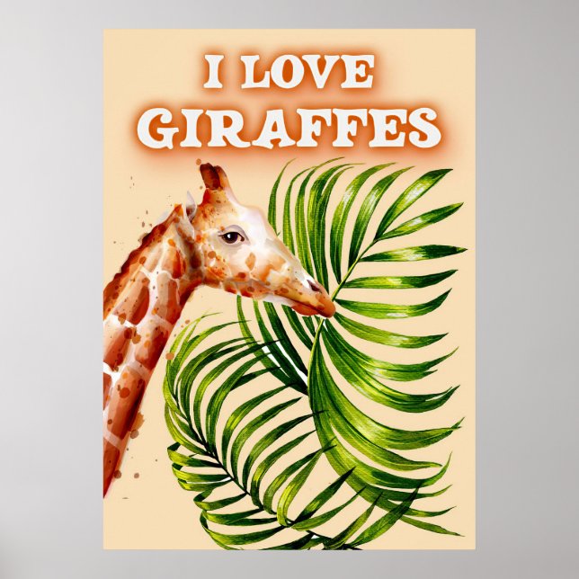 Affiche Giraffe Lover I Love Giraffes (Devant)