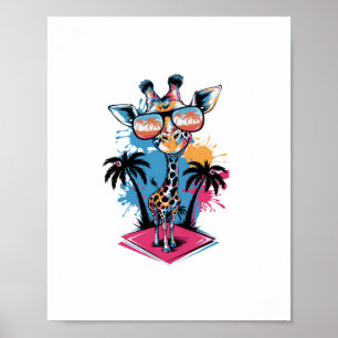 Affiche Giraffe mignonne pour les enfants pour un enfant