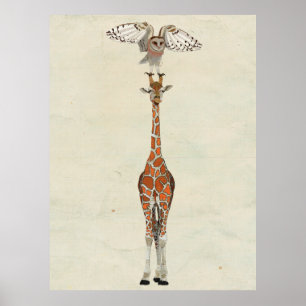 Affiche GIRAFFE & OWL Art