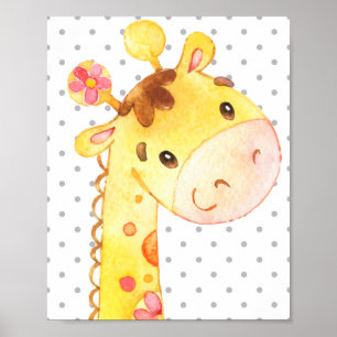 Affiche Giraffe Safari Jungle Cute Baby Nursery Cadeau