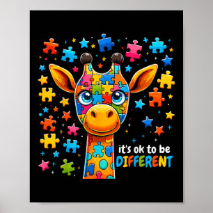 Affiche Giraffe Sensibilisation sur l'autisme C'Est Ok D'Ê