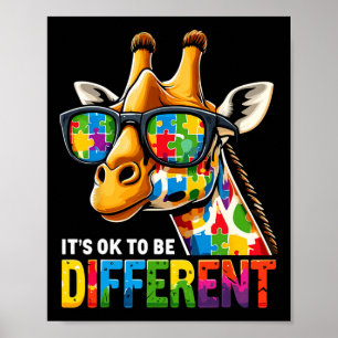 Affiche Giraffe Sensibilisation sur l'autisme Il Est Ok D'