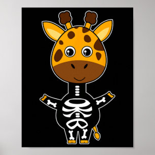 Affiche Giraffe Squelette Xray Costume mignon Halloween fa
