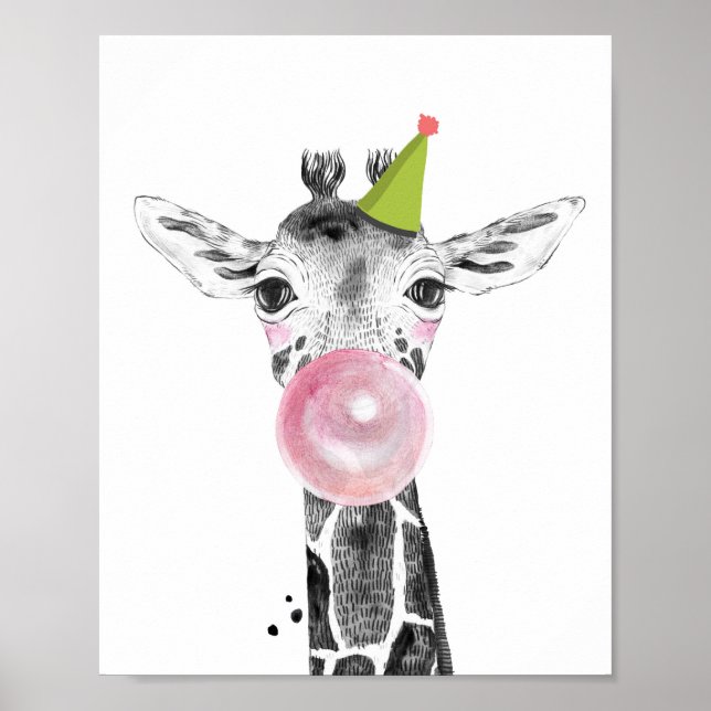 Affiche Giraffe Wild Safari Animaux Décor Anniversaire (Devant)