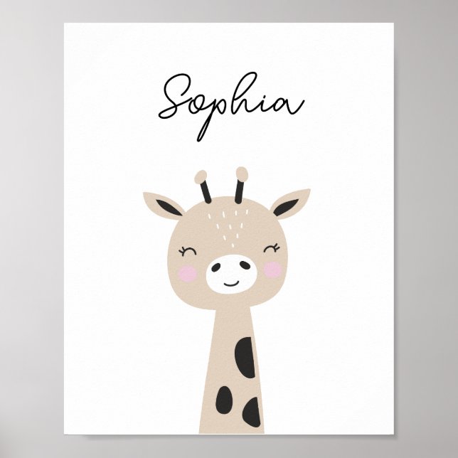 Affiche Giraffe Woodland Animal Nursery Wall Art (Devant)