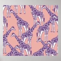 Giraffe Zones colorées Vintage Safari Illustration