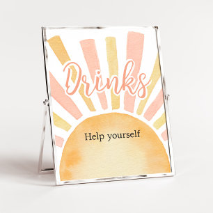 Affiche Girl A Little Ray of Sunshine Baby shower Boissons