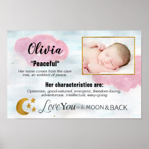 Affiche Girl Baby Name Meaning Photo Modern Love To Moon