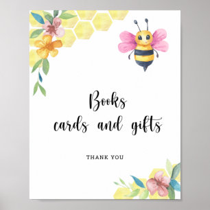 Affiche Girl Bee - livres cartes et cadeaux