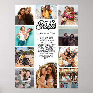 Affiche Girl Besties 10 photos texte personnalisé police n