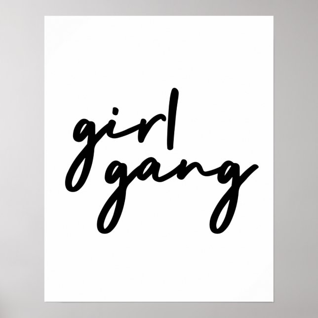 Affiche Girl Gang | Cute Girl Power Moderne Féminisme (Devant)