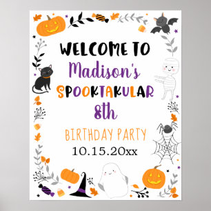 Affiche Girl Halloween Spooktacular Birthday Welcome Poste