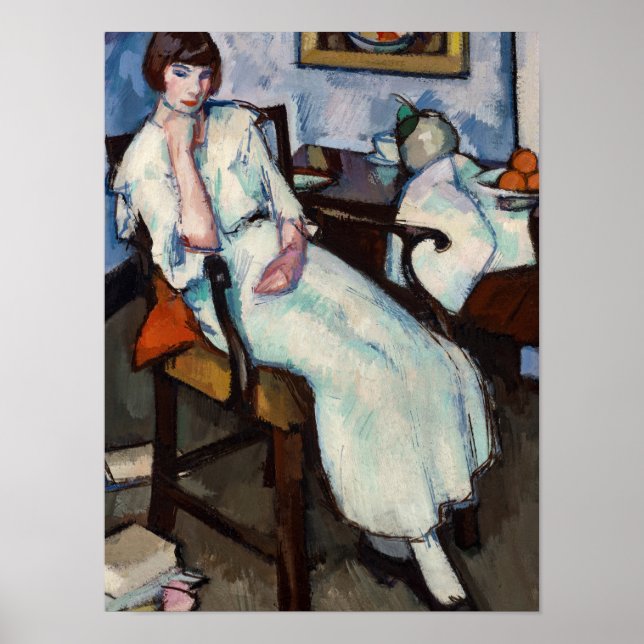 Affiche Girl in White, 1920 par Samuel John Peploe (Devant)
