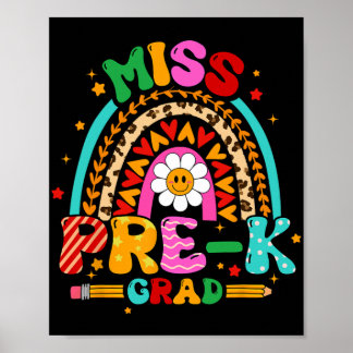 Affiche Girl Miss Pre-k Grad Graduation Girl Dernier jour 