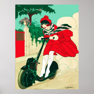 Affiche Girl on Scooter by Alberto Fabio Lorenzi 