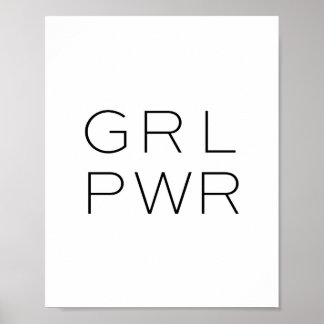Affiche Girl Power Print, GRL PWR, Feminist Print