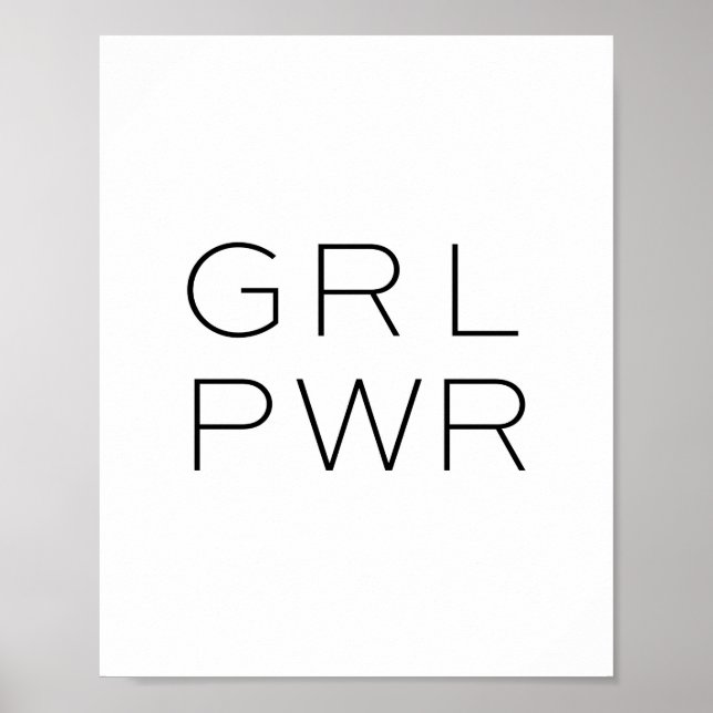 Affiche Girl Power Print, GRL PWR, Feminist Print (Devant)