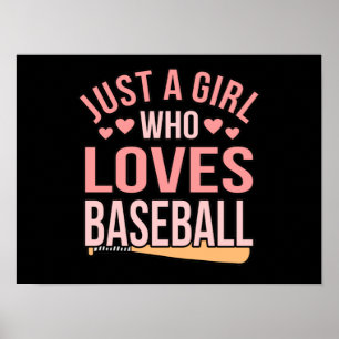 Affiche Girl Who Loves Baseball Player Lover Coach