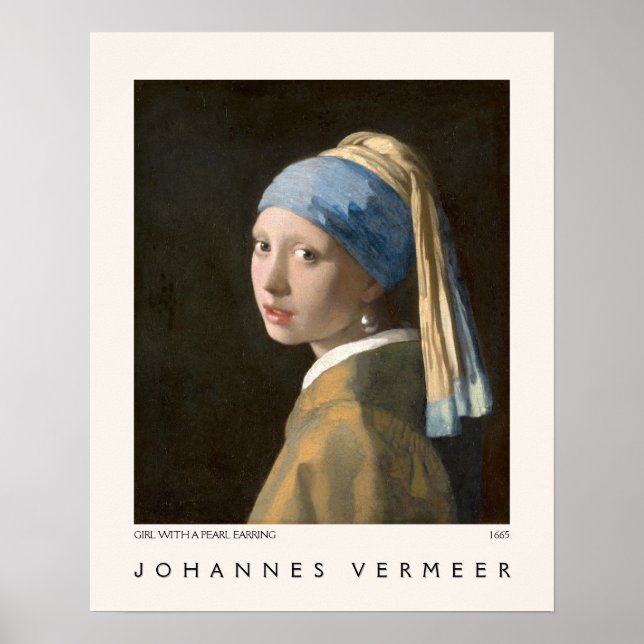 Affiche Girl with a Pearl Earring Johannes Vermeer Museum (Devant)