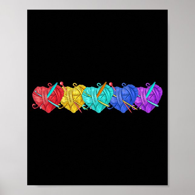 Affiche Girl Women's Yarn Crochet Knitting Funny Gift  (Devant)