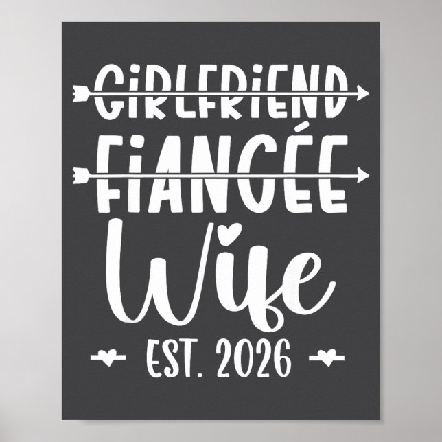 Affiche Girlfriend Fiance Wife 2026 Just Married Wedding H (Devant)