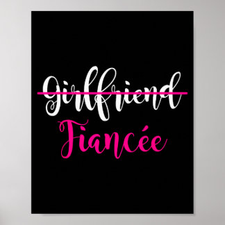 Affiche Girlfriend Fiancee Shirt Engagement Party Couple T