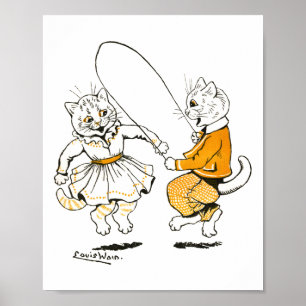 Affiche Girls and Boys, Louis Wain