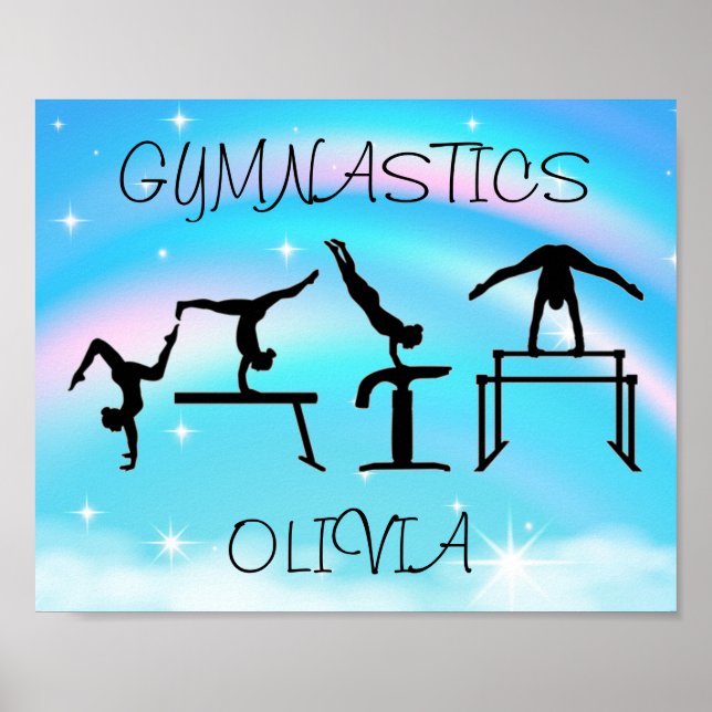 Affiche Girls Gymnastique Rainbow Swirls (Devant)
